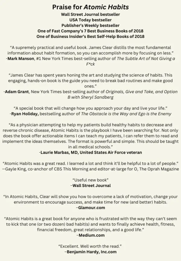 Praise for Atomic Habits